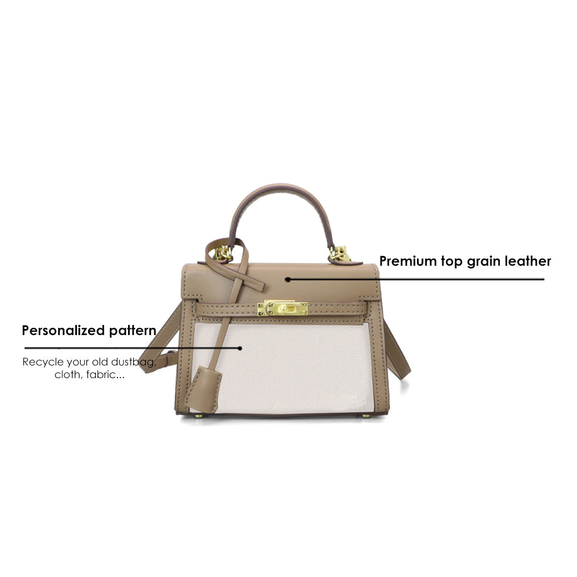 CUCUBIRD POPSEWING® Leather Dustbag Recycle Kelly Bag DIY Kit