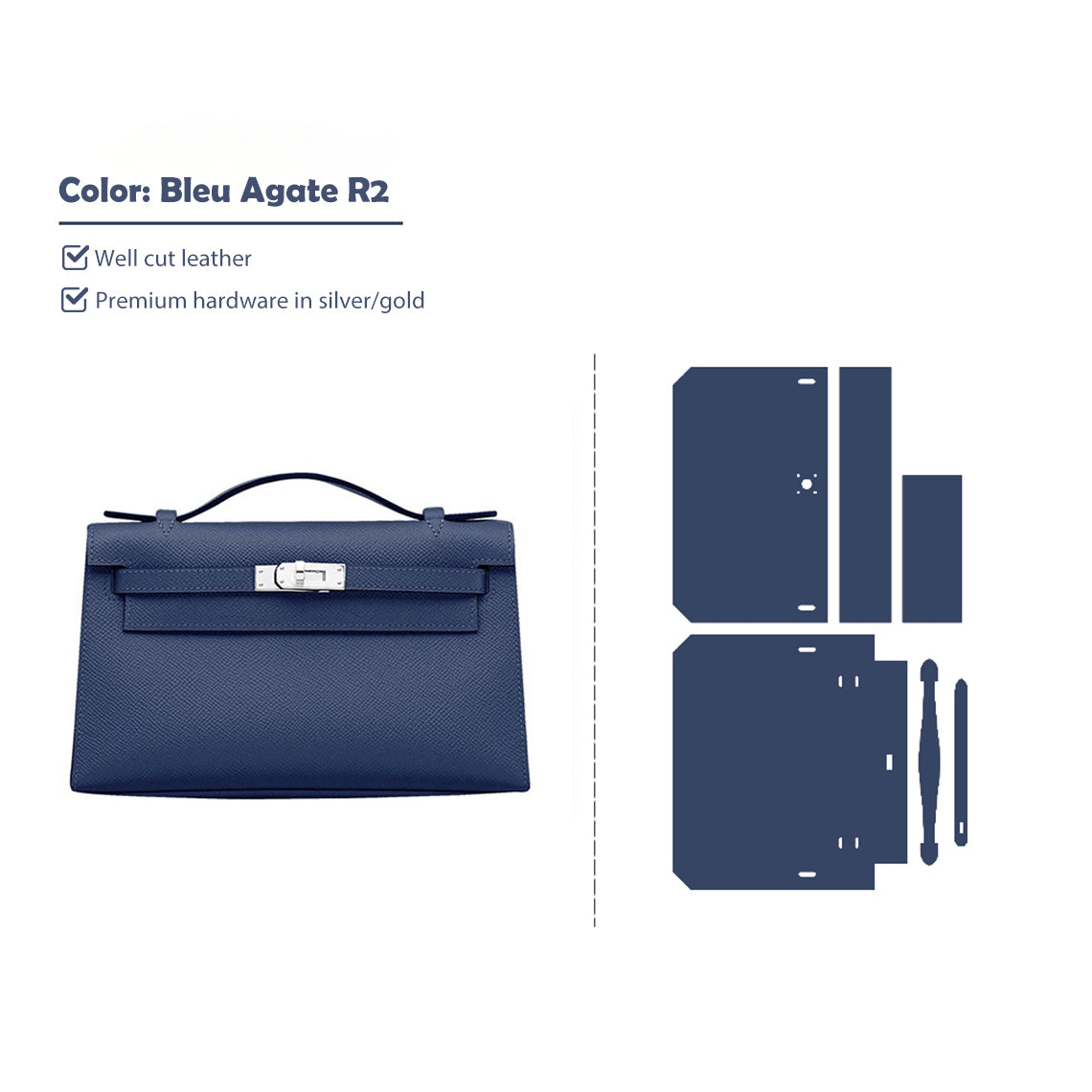 CUCUBIRD CUCUBIRD Full Grain Leather Inspired Kelly Clutch - Advanced DIY Kits ?