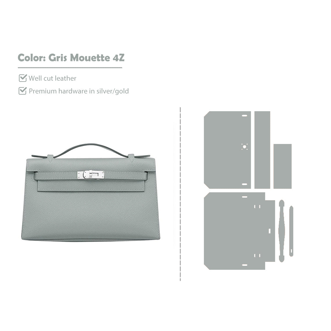 CUCUBIRD CUCUBIRD Full Grain Leather Inspired Kelly Clutch - Advanced DIY Kits ?