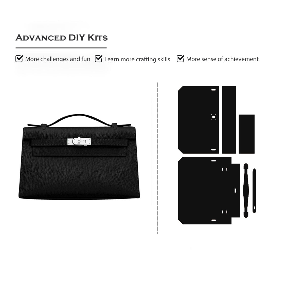 CUCUBIRD CUCUBIRD Full Grain Leather Inspired Kelly Clutch - Advanced DIY Kits ?