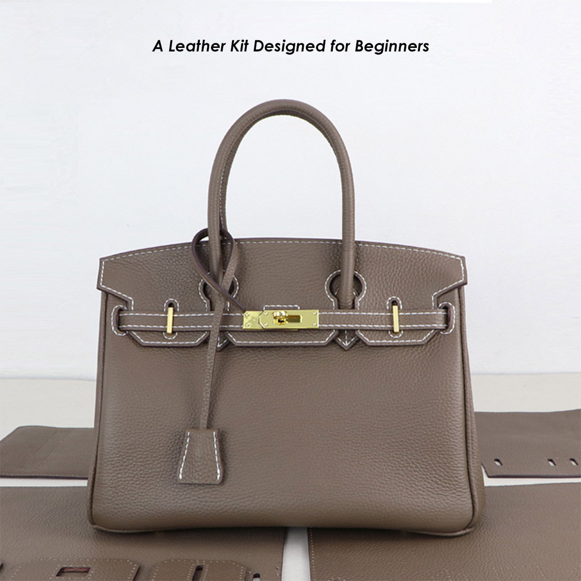 CUCUBIRD POPSEWING® Top Grain Leather New Platinum Bag DIY Kit