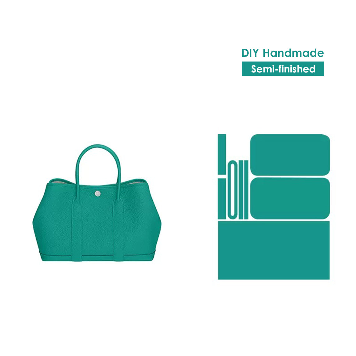 CUCUBIRD CUCUBIRD Full Grain Leather New Garden Party Handbag - Advanced DIY Kits Turquoise