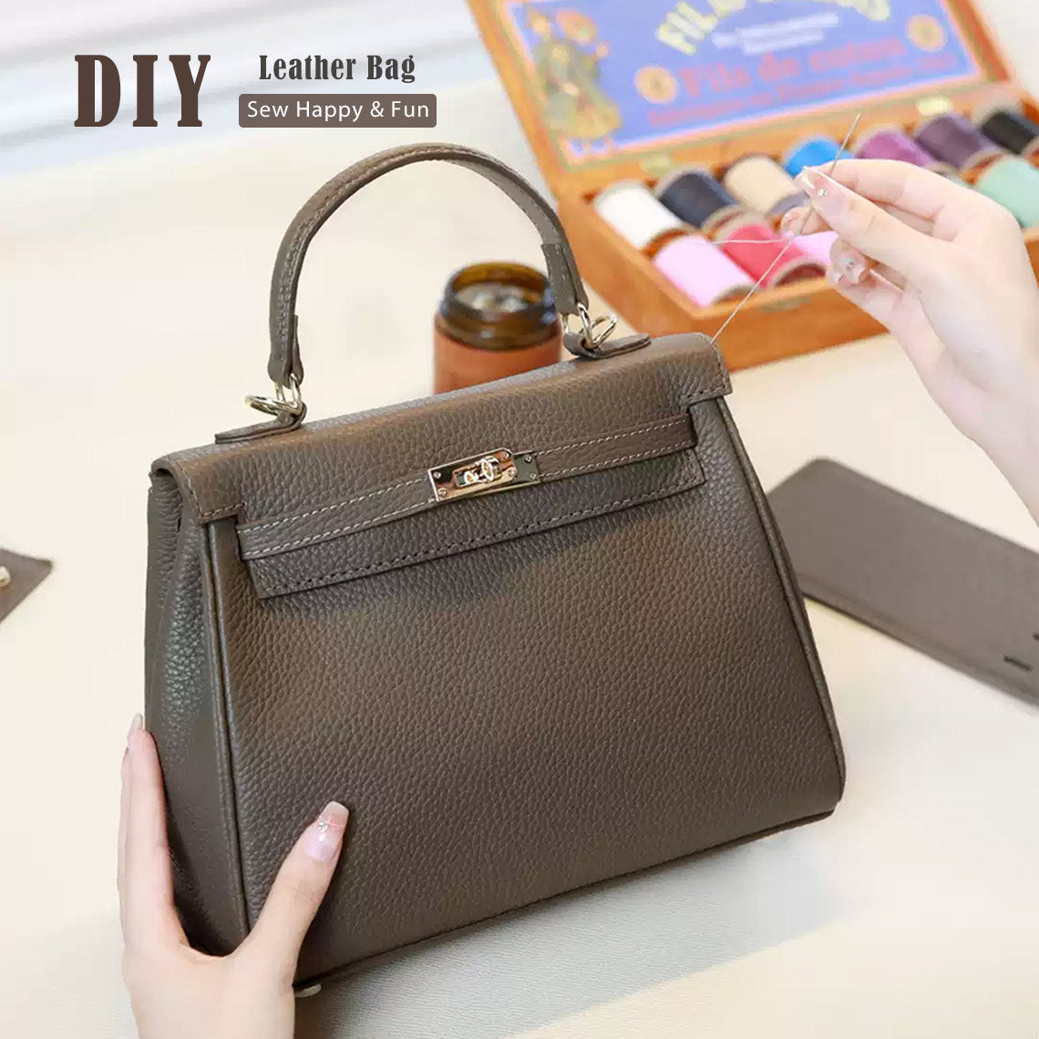 CUCUBIRD POPSEWING® Top Grain Leather New Kelli Bag DIY Kit