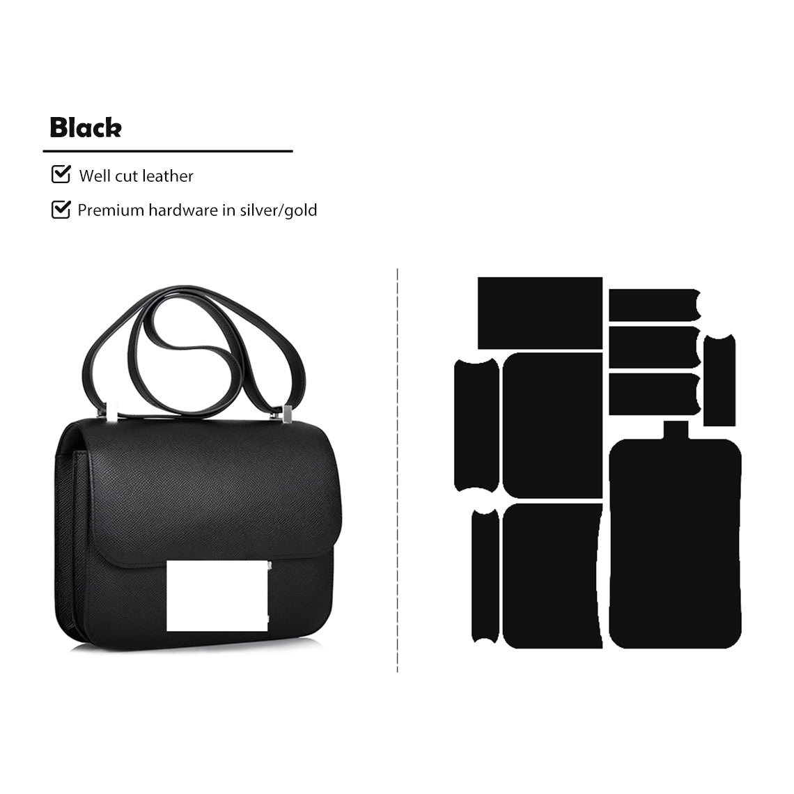 CUCUBIRD POPSEWING® Full Grain Leather Inspired Kanstance 24 - Advanced DIY Kits Black / Silver
