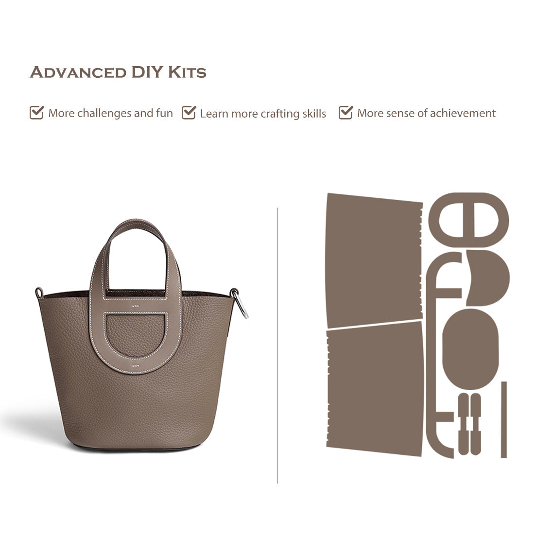 CUCUBIRD POPSEWING® Full Grain Leather Inspired Loop Handbag - Advanced DIY Kit