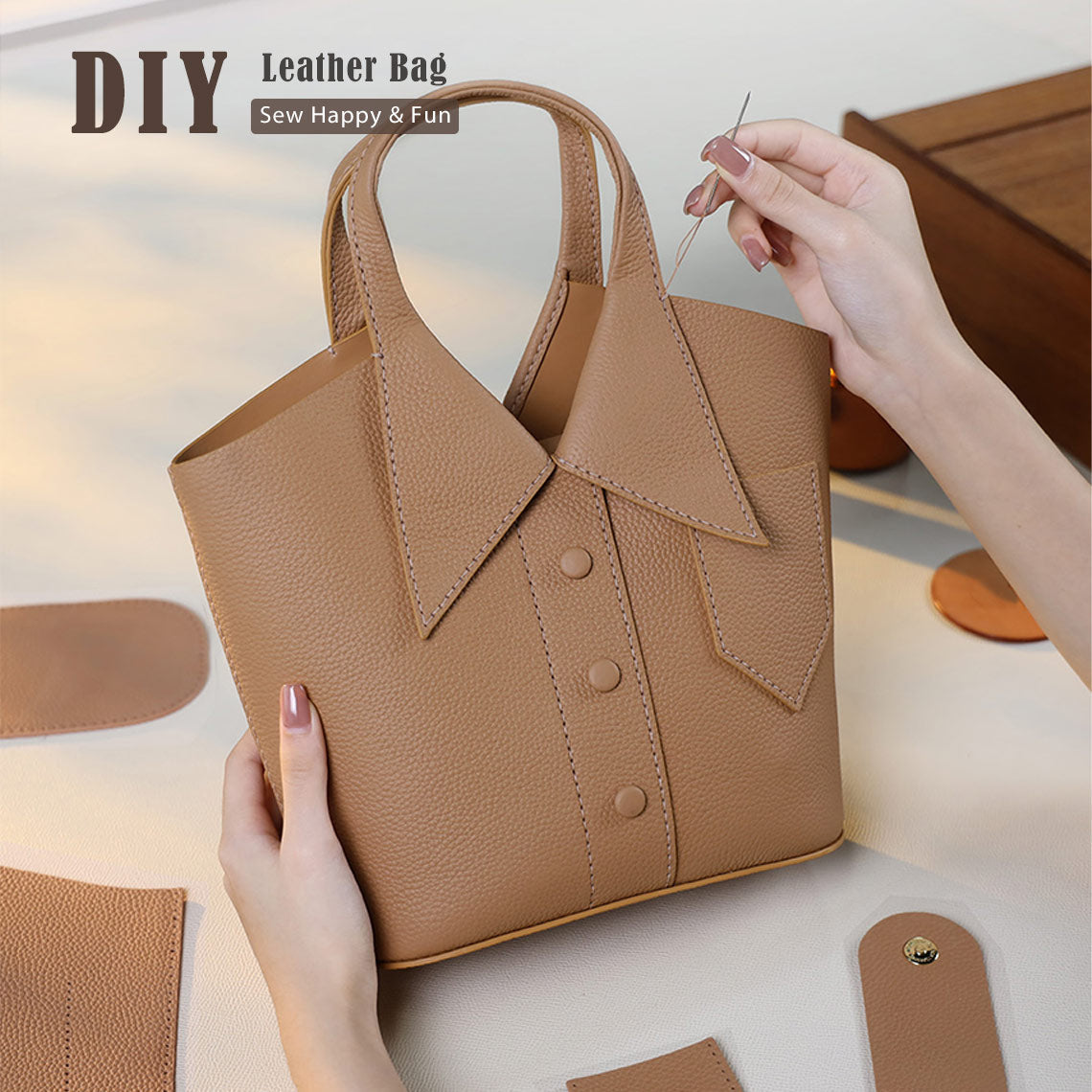 CUCUBIRD POPSEWING® Leather Collar Handbag DIY Kit