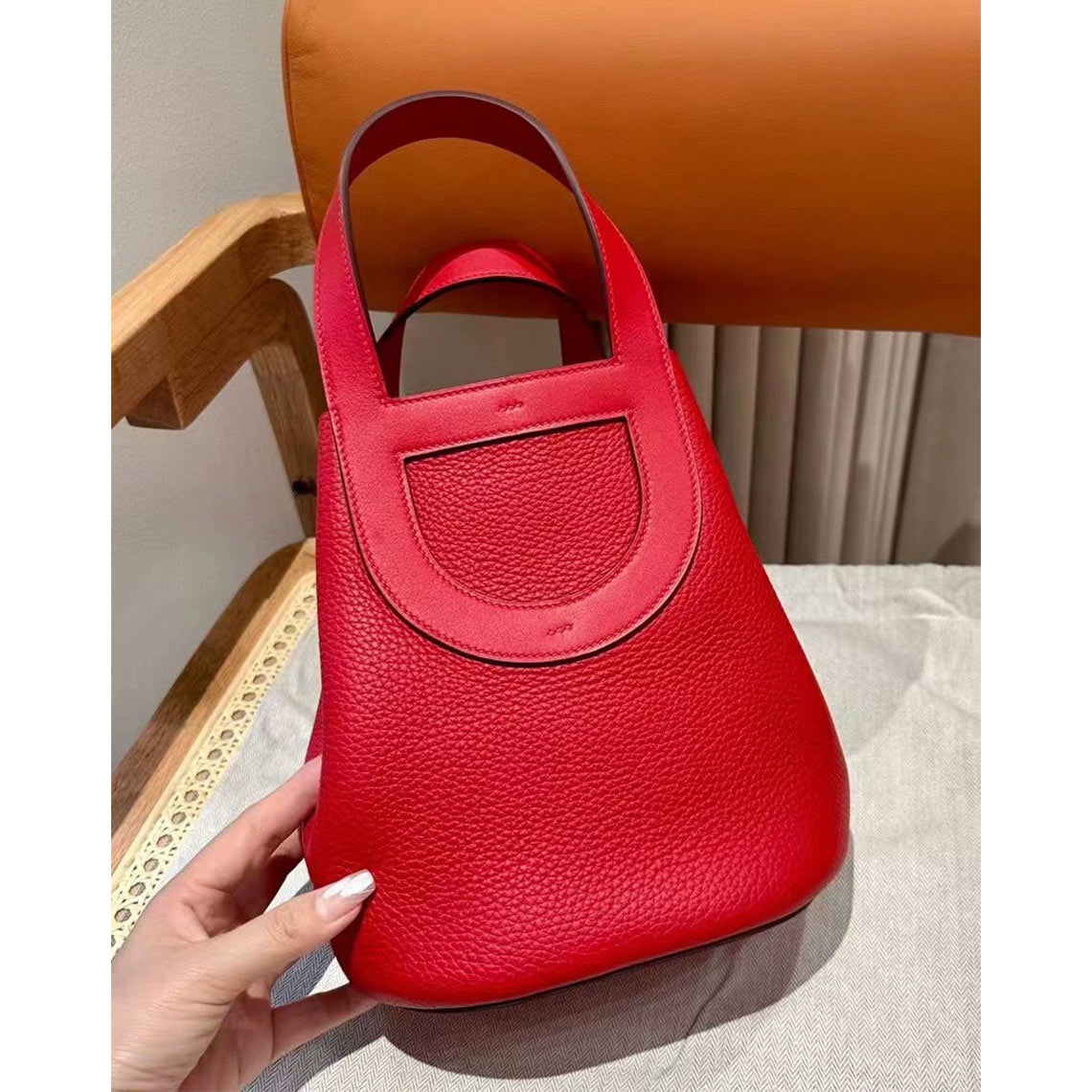 CUCUBIRD POPSEWING® Full Grain Leather Inspired Loop Handbag - Advanced DIY Kit Red / Silver