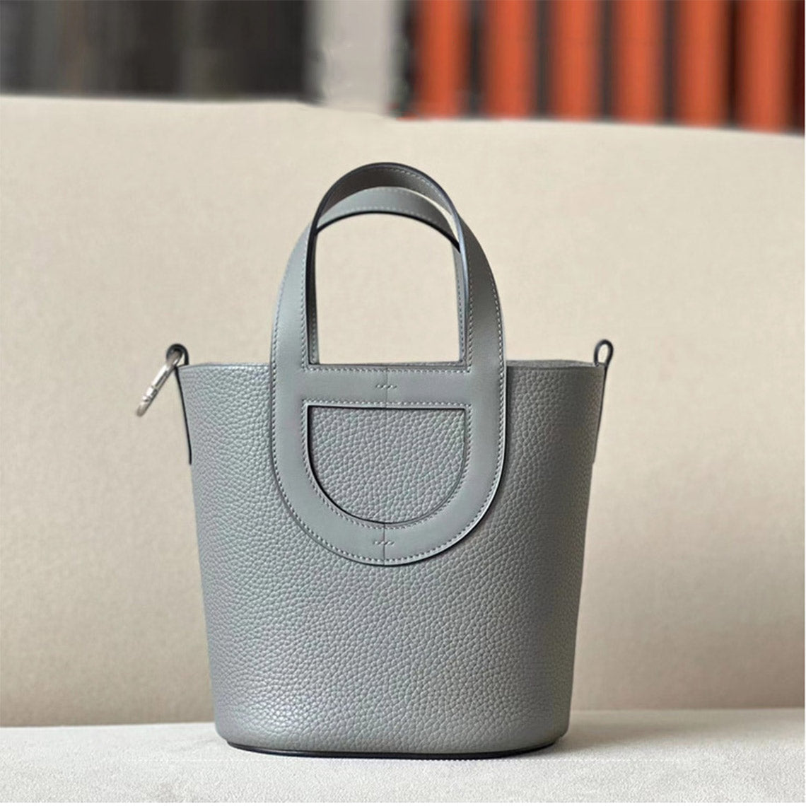 CUCUBIRD POPSEWING® Full Grain Leather Inspired Loop Handbag - Advanced DIY Kit Gris Meyer / Silver