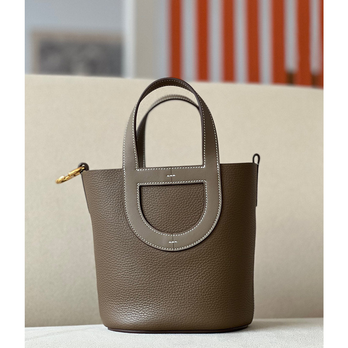 CUCUBIRD POPSEWING® Full Grain Leather Inspired Loop Handbag - Advanced DIY Kit Etoupe / Silver