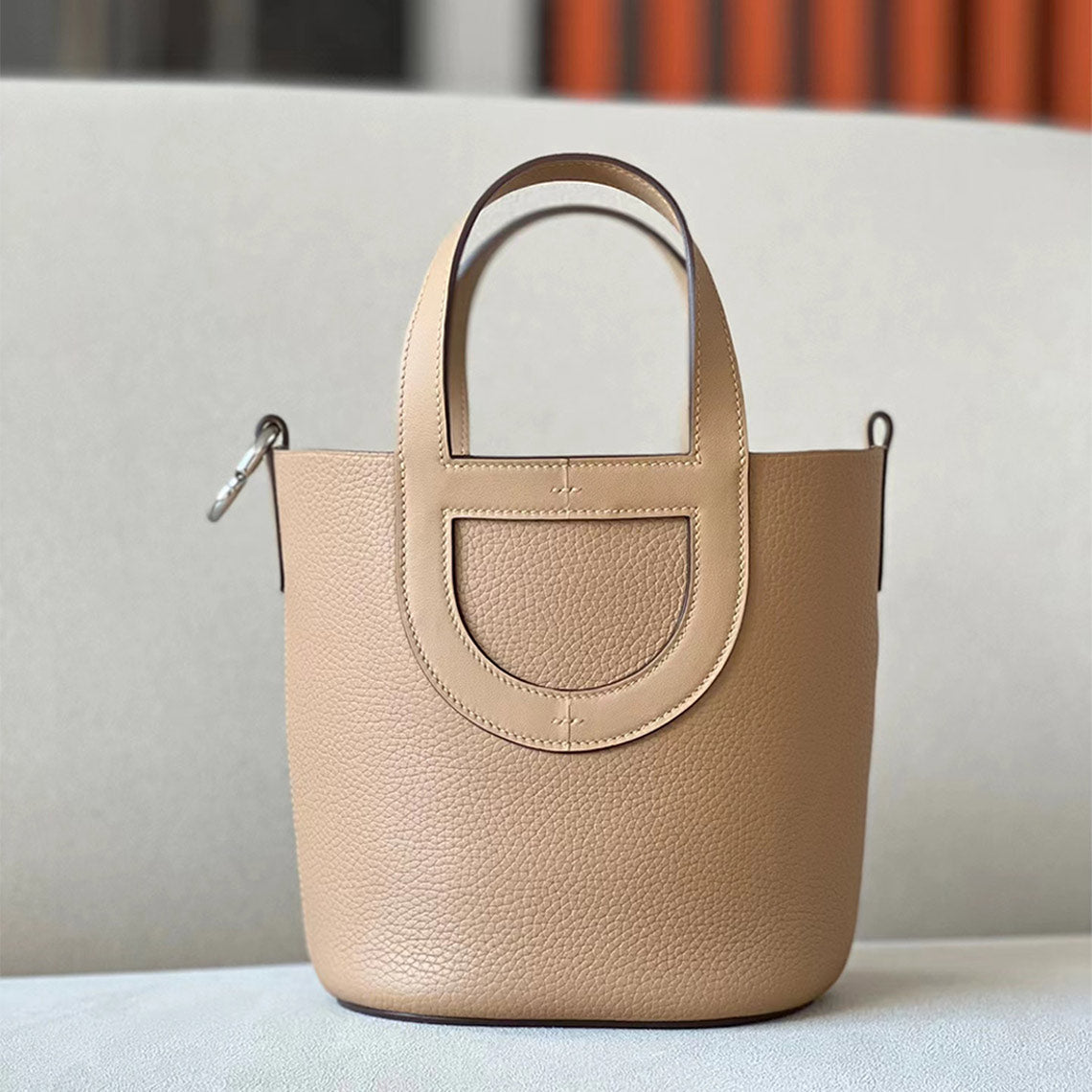 CUCUBIRD POPSEWING® Full Grain Leather Inspired Loop Handbag - Advanced DIY Kit Chai / Silver
