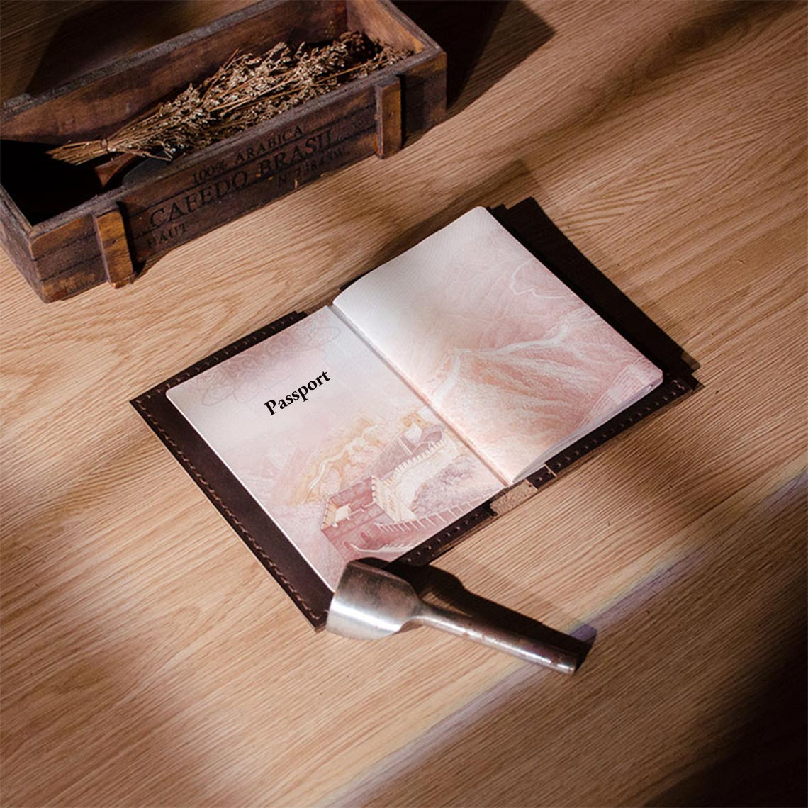 CUCUBIRD CUCUBIRD Crazy Horse Leather Passport Travel Wallet DIY Kits ?