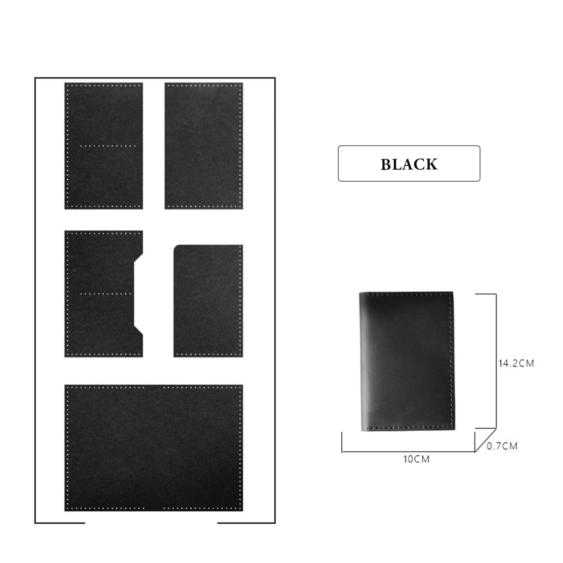 CUCUBIRD CUCUBIRD Crazy Horse Leather Passport Travel Wallet DIY Kits Black?