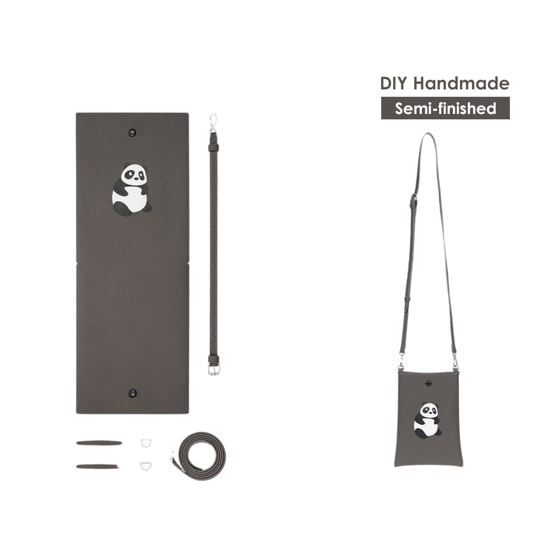 CUCUBIRD CUCUBIRD Top Grain Leather Panda Crossbody Bag DIY Kits ?