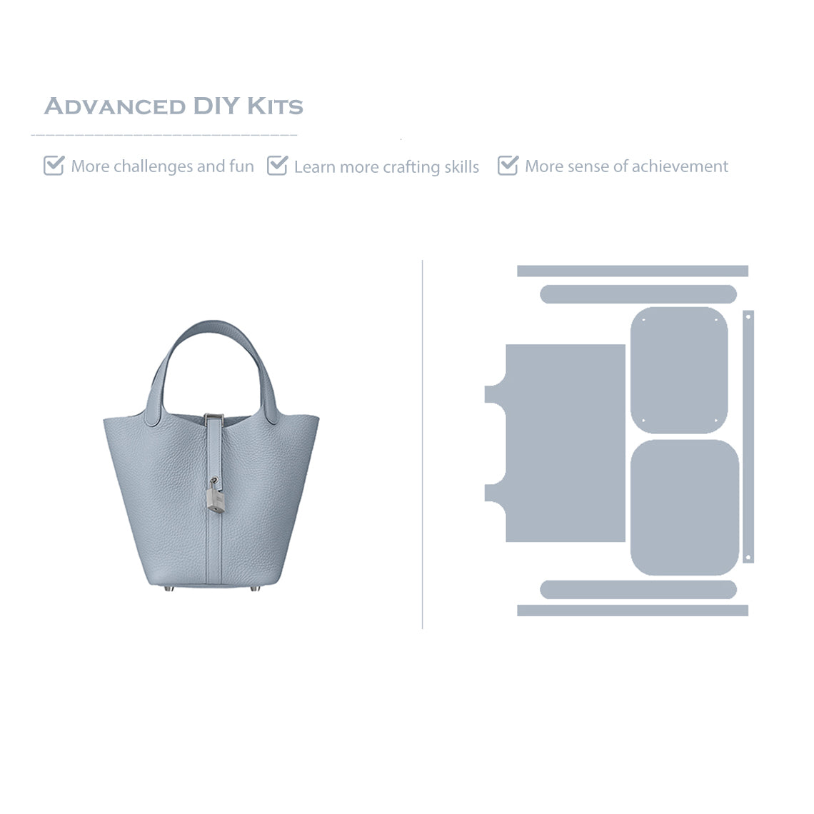 CUCUBIRD POPSEWING® Full Grain Leather New Lock Tote Bag - Advanced Kits