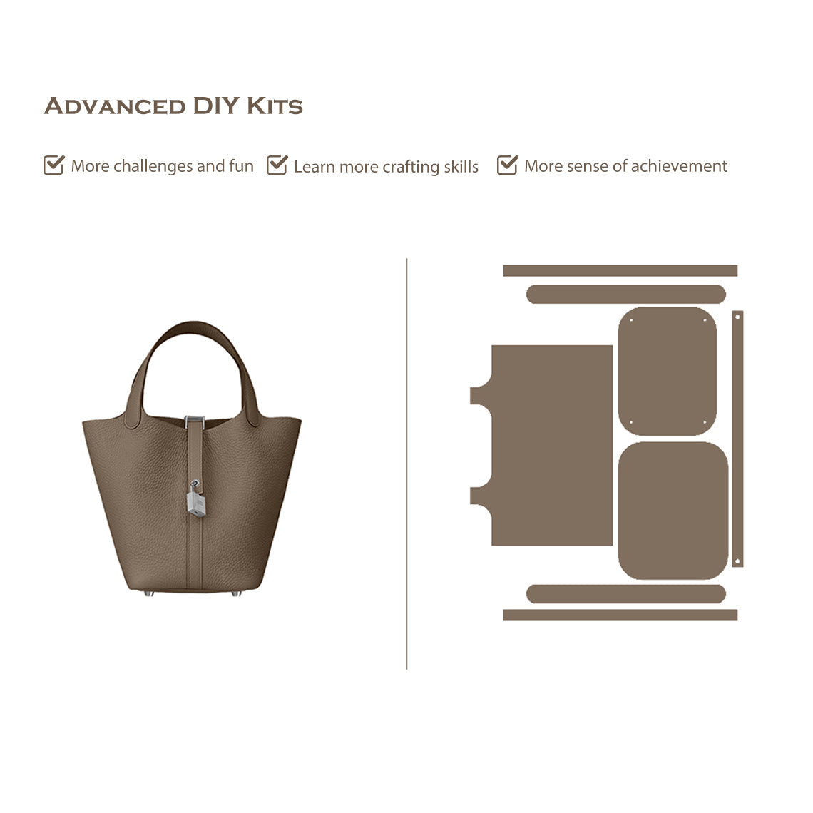 CUCUBIRD POPSEWING® Full Grain Leather New Lock Tote Bag - Advanced Kits