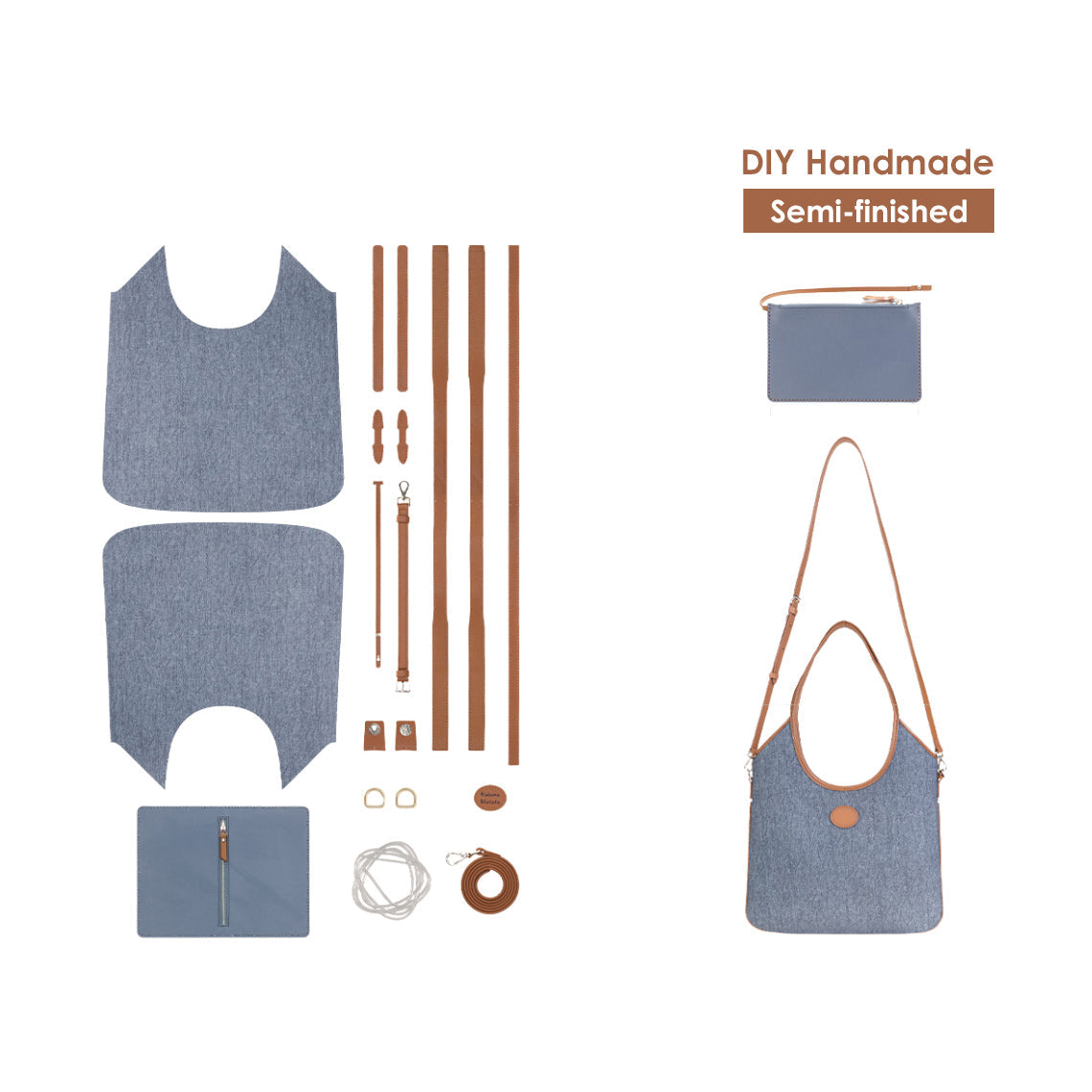 CUCUBIRD POPSEWING® Leather Inspired Shoulder Bag DIY Kits Blank Tag