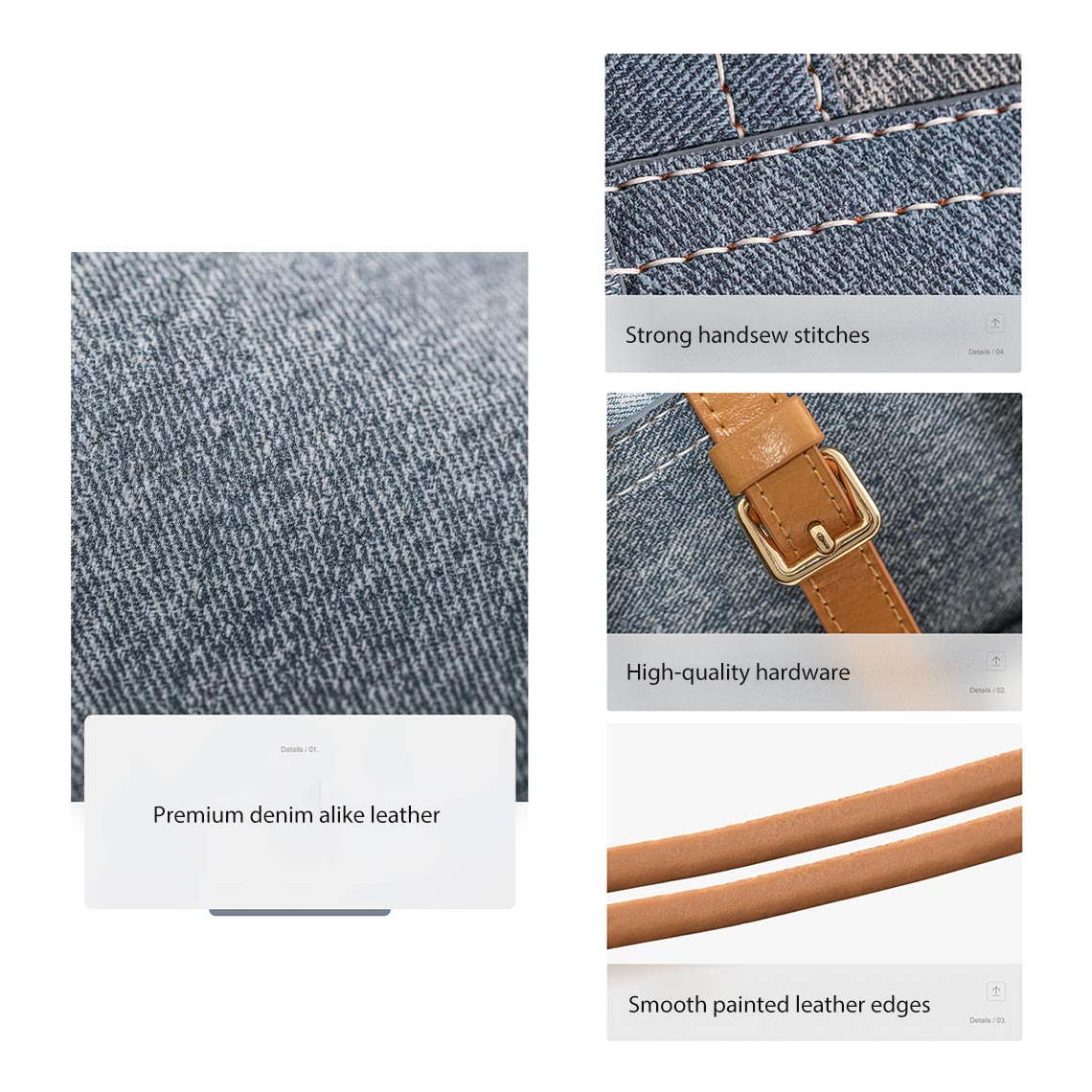 CUCUBIRD CUCUBIRD Leather Contrast Denim Handbag DIY Kits