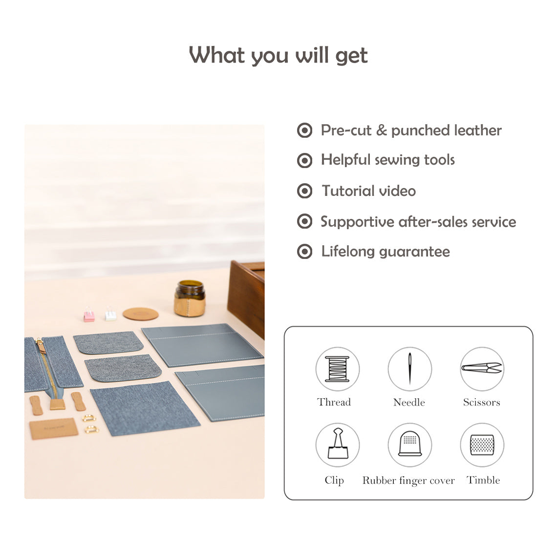 CUCUBIRD CUCUBIRD Leather Contrast Denim Handbag DIY Kits ?