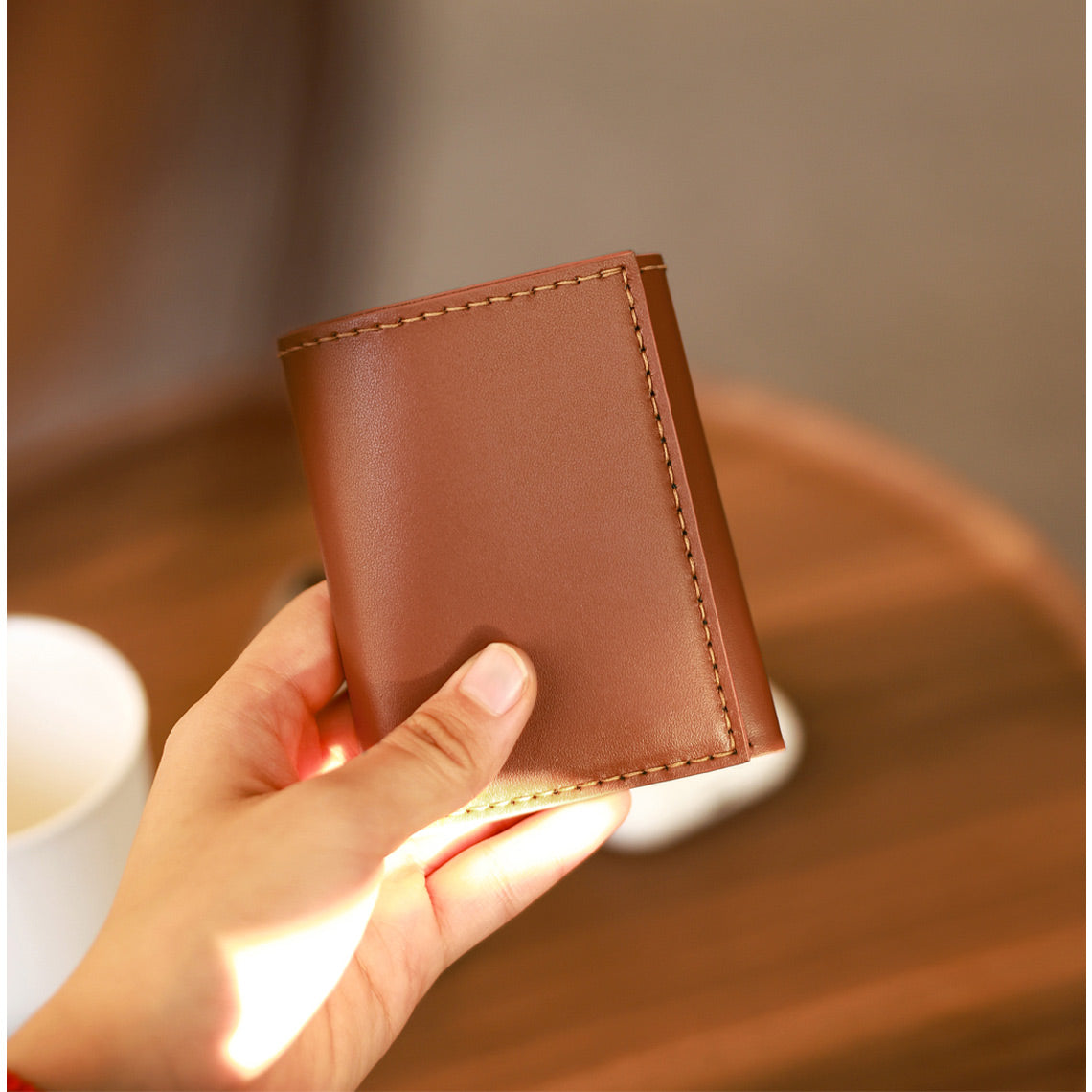 CUCUBIRD CUCUBIRD Top Grain Leather Buckle Trifold Wallet DIY Kits ?