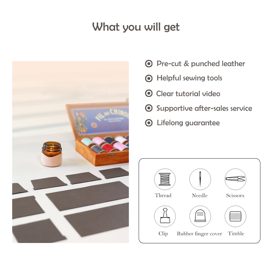 CUCUBIRD CUCUBIRD Top Grain Leather Simple Card Wallet DIY Kits ?