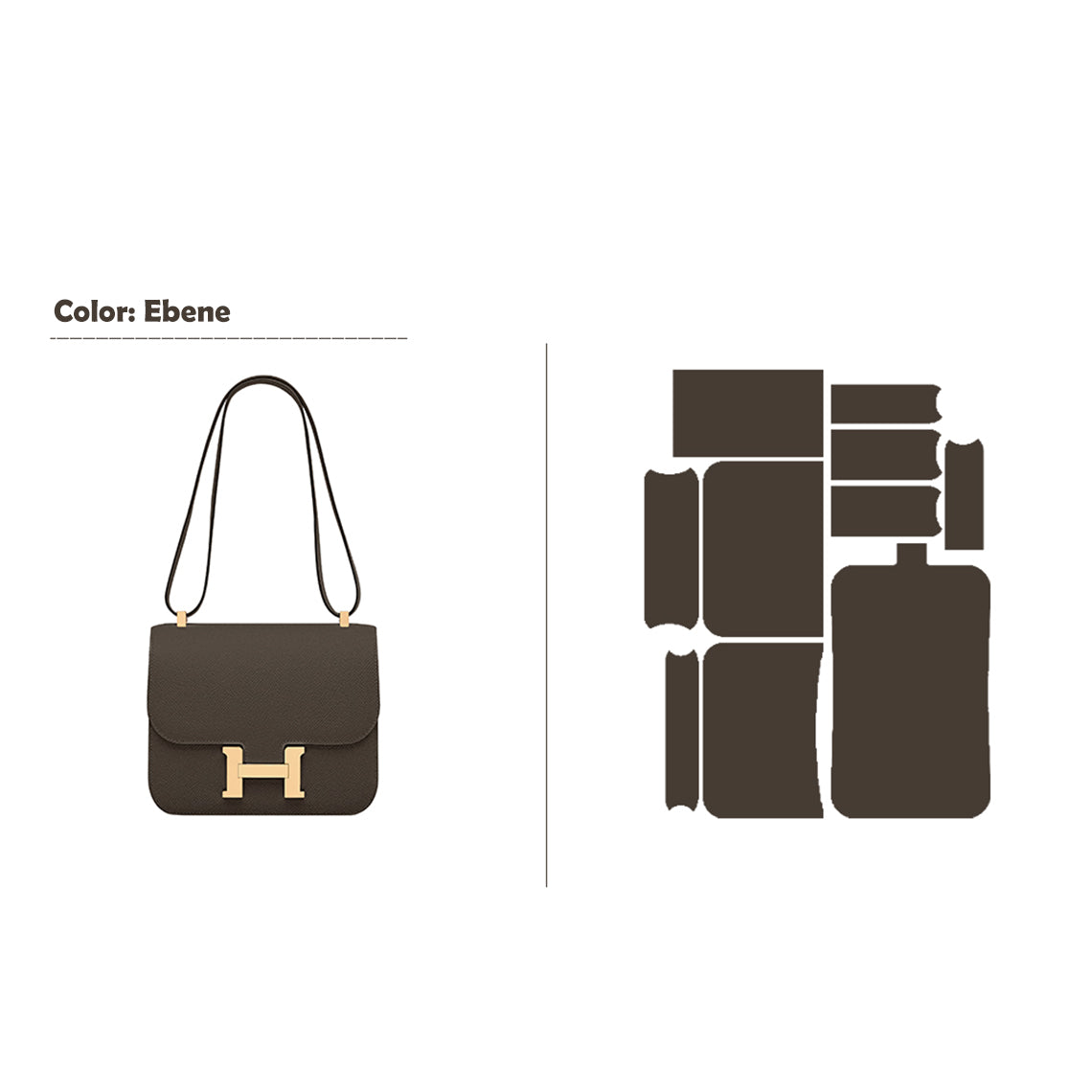CUCUBIRD POPSEWING® Full Grain Leather Inspired Kanstance 24 - Advanced DIY Kits Ebene / Silver