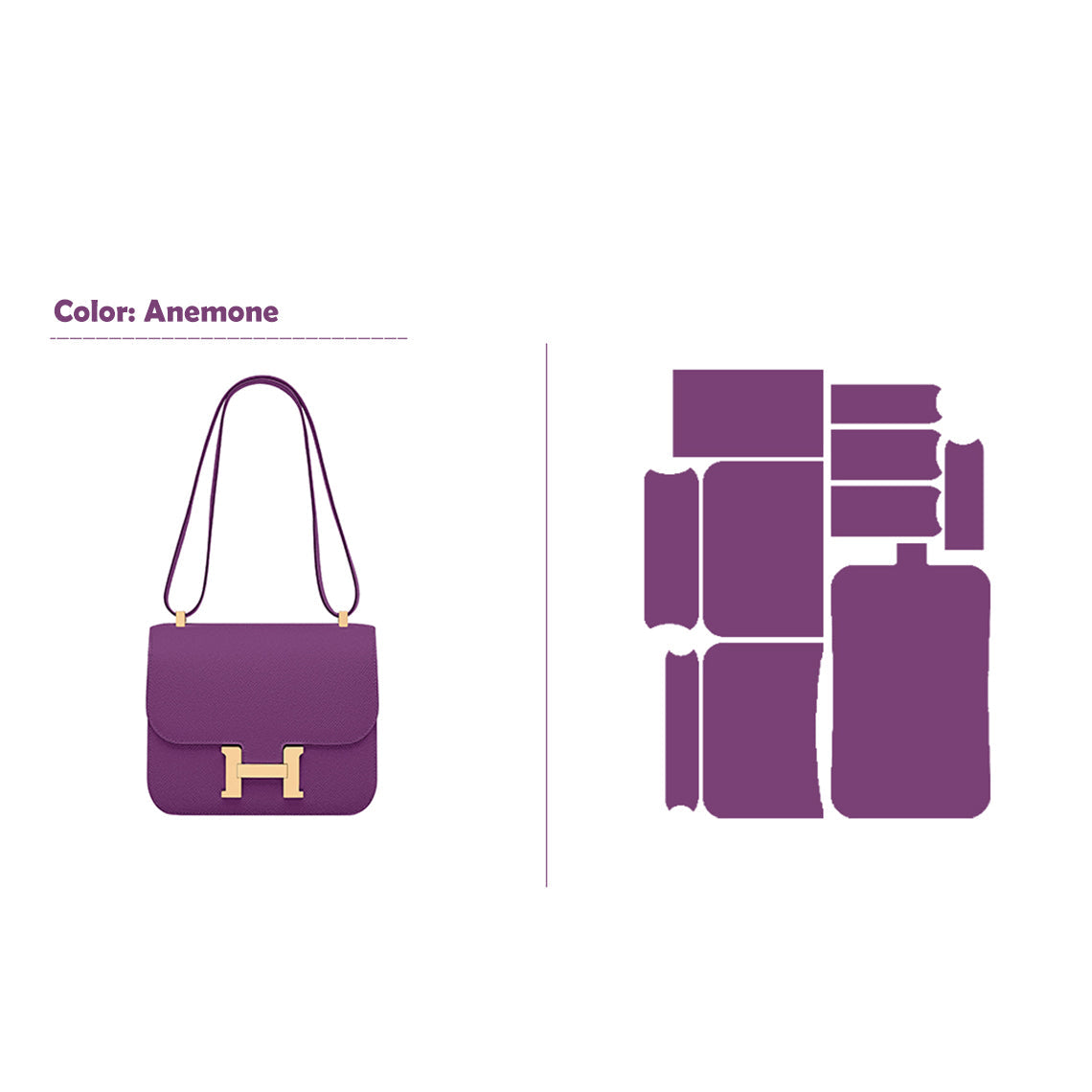 CUCUBIRD POPSEWING® Full Grain Leather Inspired Kanstance 24 - Advanced DIY Kits Anemone / Silver