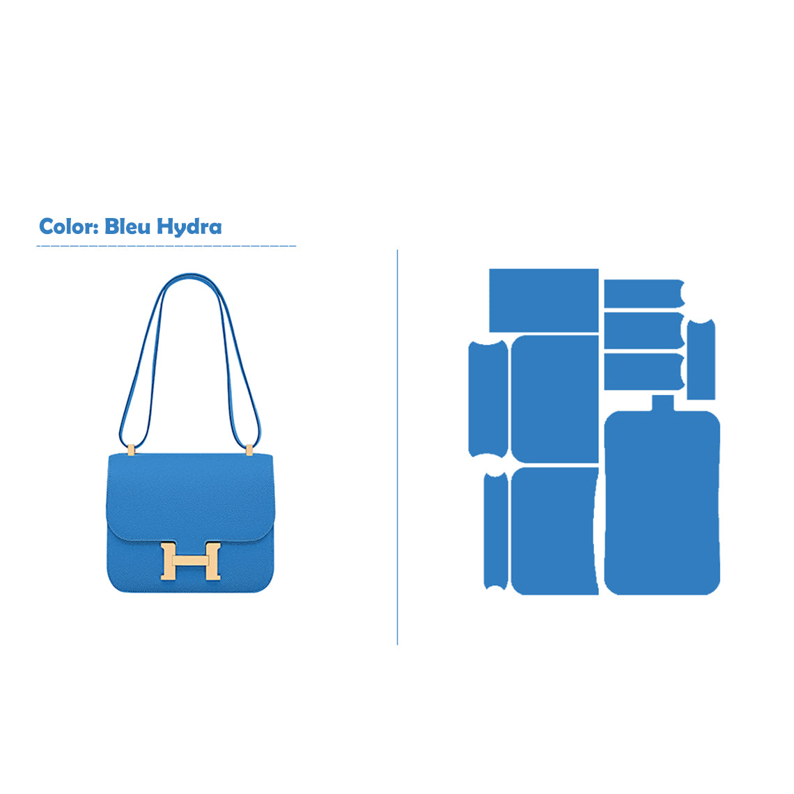 CUCUBIRD POPSEWING® Full Grain Leather Inspired Kanstance 24 - Advanced DIY Kits Bleu Hydra / Silver