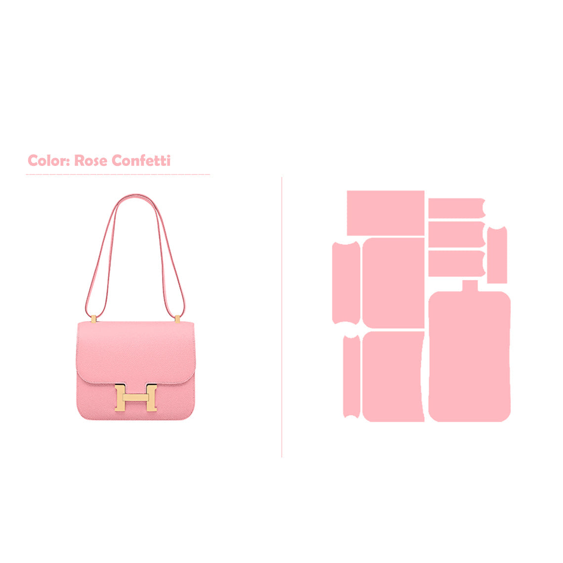CUCUBIRD POPSEWING® Full Grain Leather Inspired Kanstance 24 - Advanced DIY Kits Rose Confetti / Silver