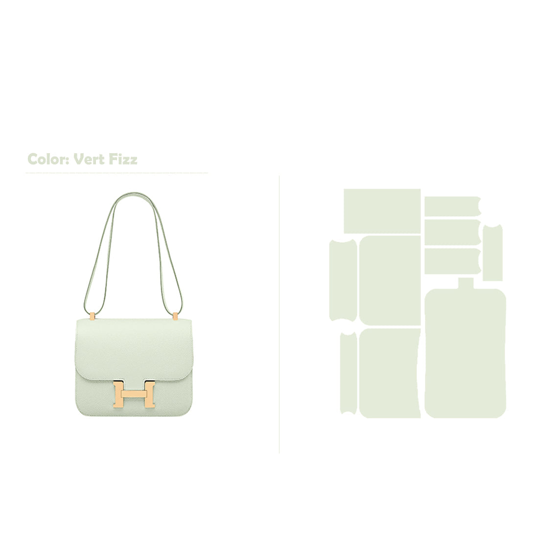 CUCUBIRD POPSEWING® Full Grain Leather Inspired Kanstance 24 - Advanced DIY Kits Vert Fizz / Silver