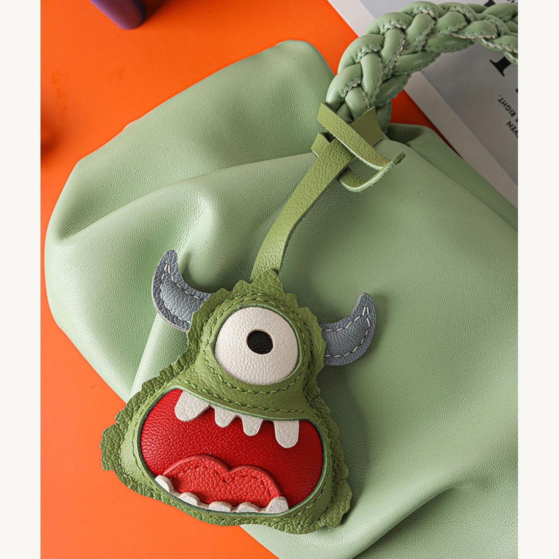 CUCUBIRD POPSEWING® Leather Little Monster Keychain Charm DIY Kit