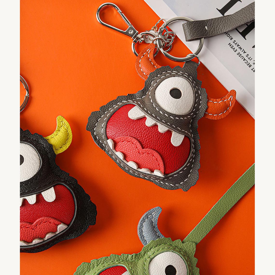 CUCUBIRD POPSEWING® Leather Little Monster Keychain Charm DIY Kit