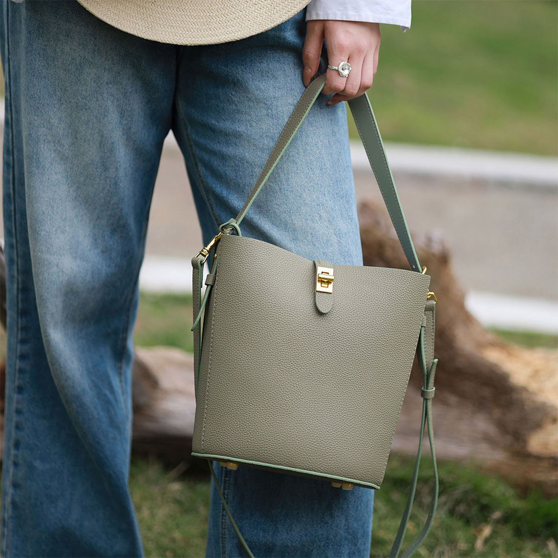 CUCUBIRD Leather Simple Bucket Crossbody Bag DIY Kit ?