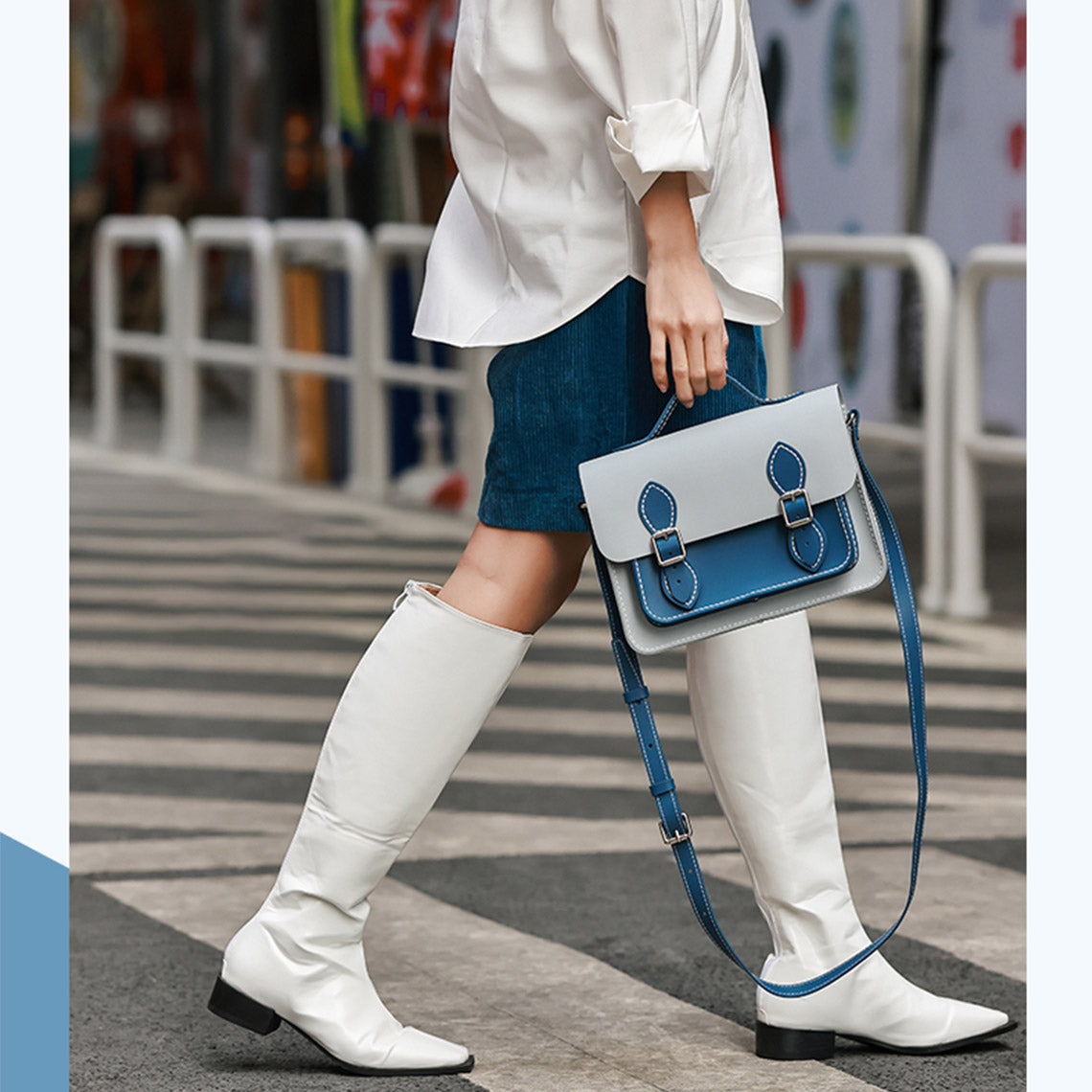 CUCUBIRD Lady Leather Fashion Crossbody Satchel Bag DIY Kit Blue-Set-1?
