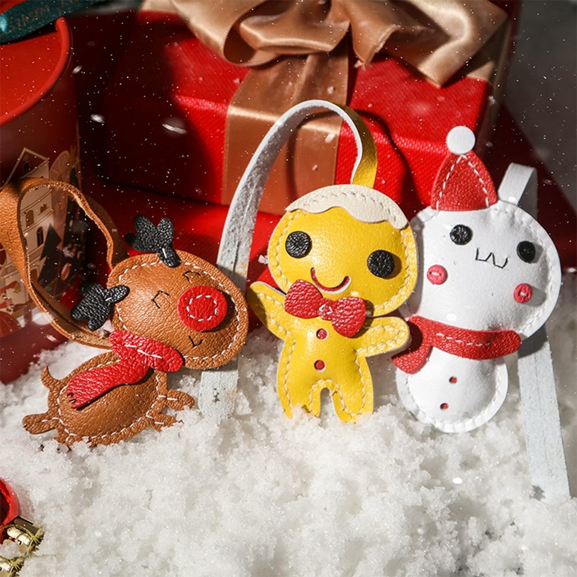 Sheep Leather Christmas Charms DIY Kits - CUCUBIRD