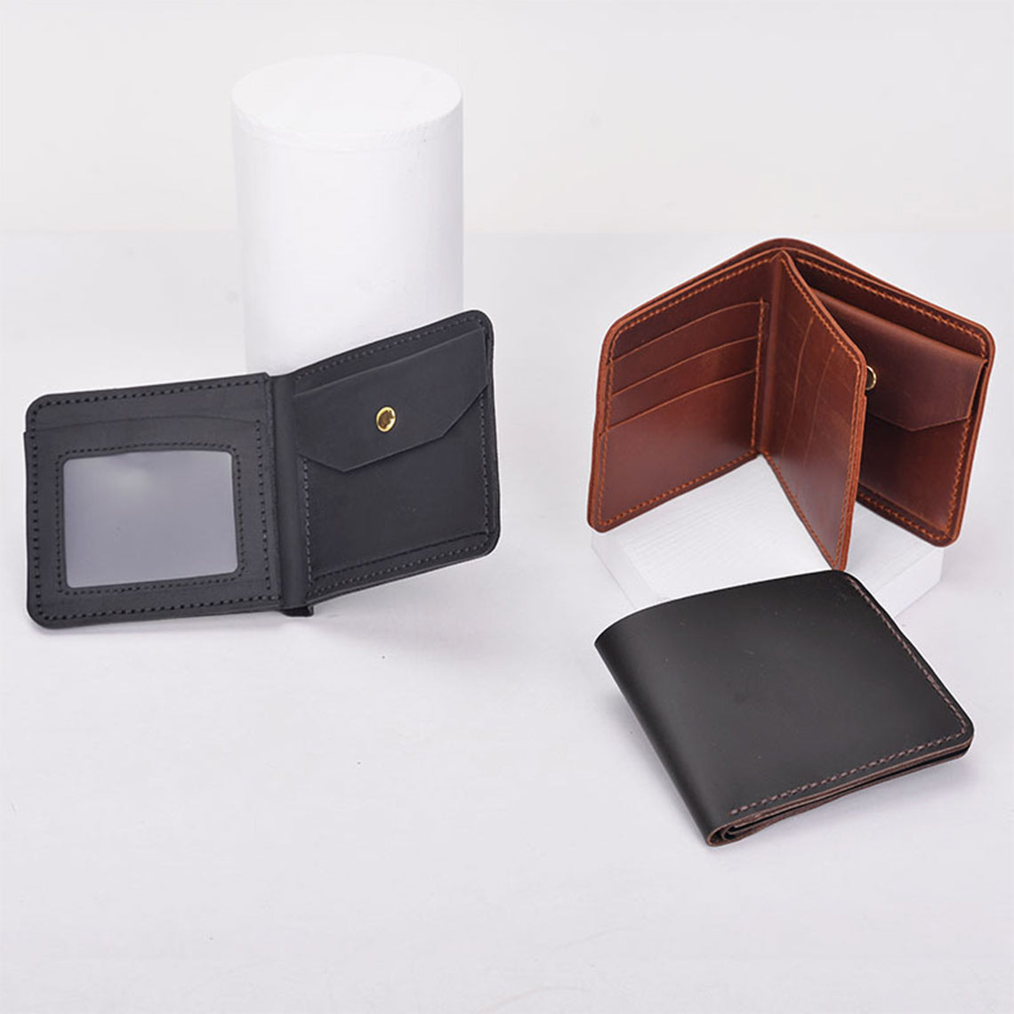 Crazy Horse Leather Trifold Wallet DIY Kit | Price Drop at Checkout