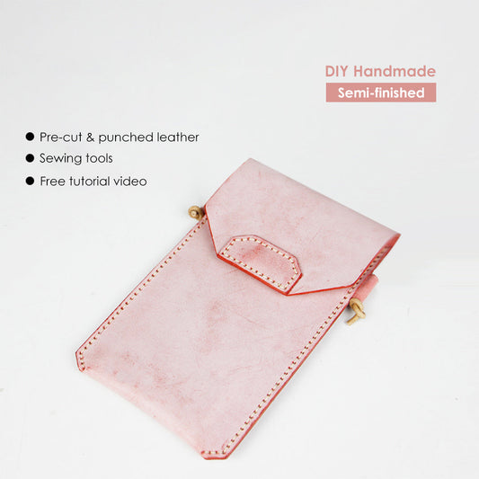 Full Grain Leather Simple Phone Bag DIY Kits