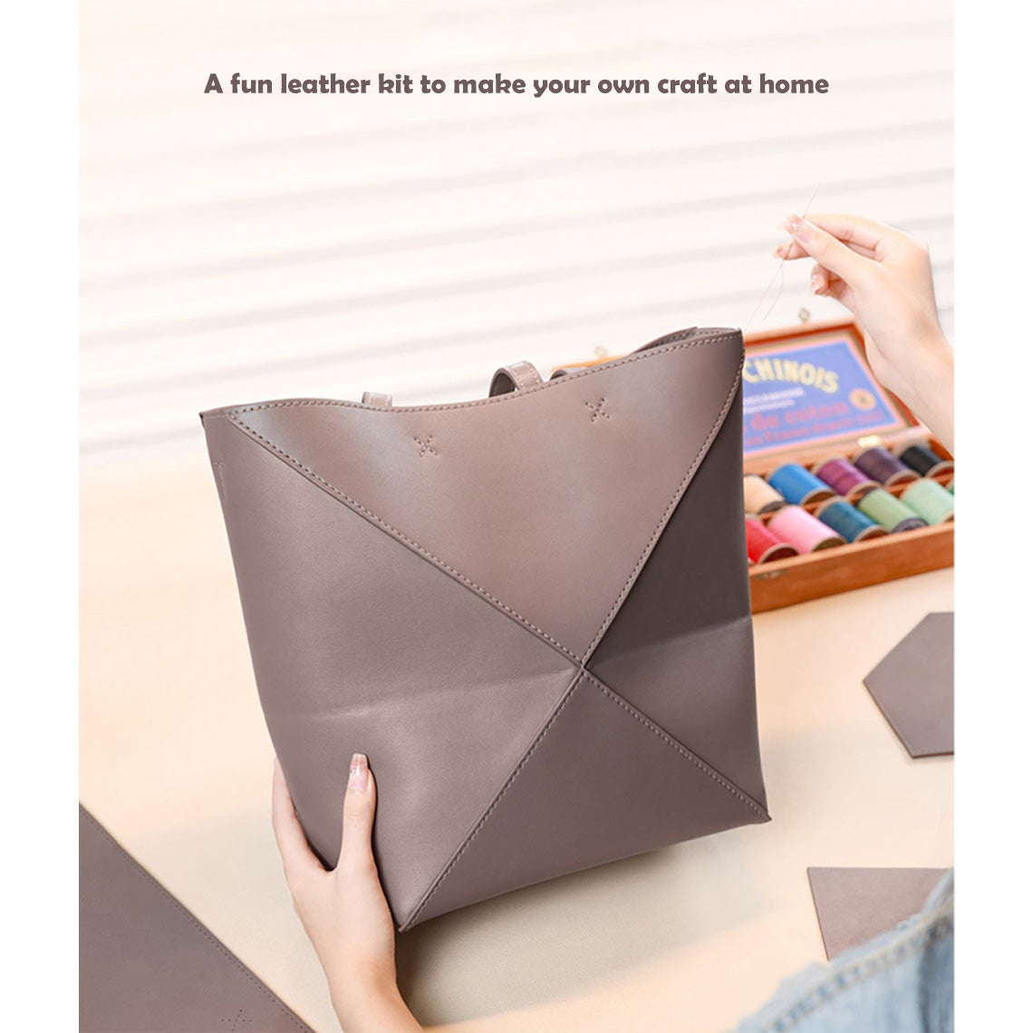 Leather Inspired Puzzle Fold Tote Bag DIY Kits