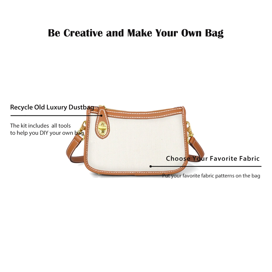 Leather Dustbag Recycle Crossbody Bag DIY Kits - CUCUBIRD