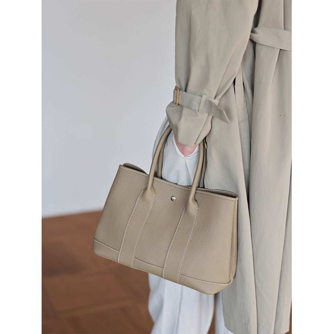 CUCUBIRD Top Grain Leather Garden Party Handbag DIY Kit Grey?