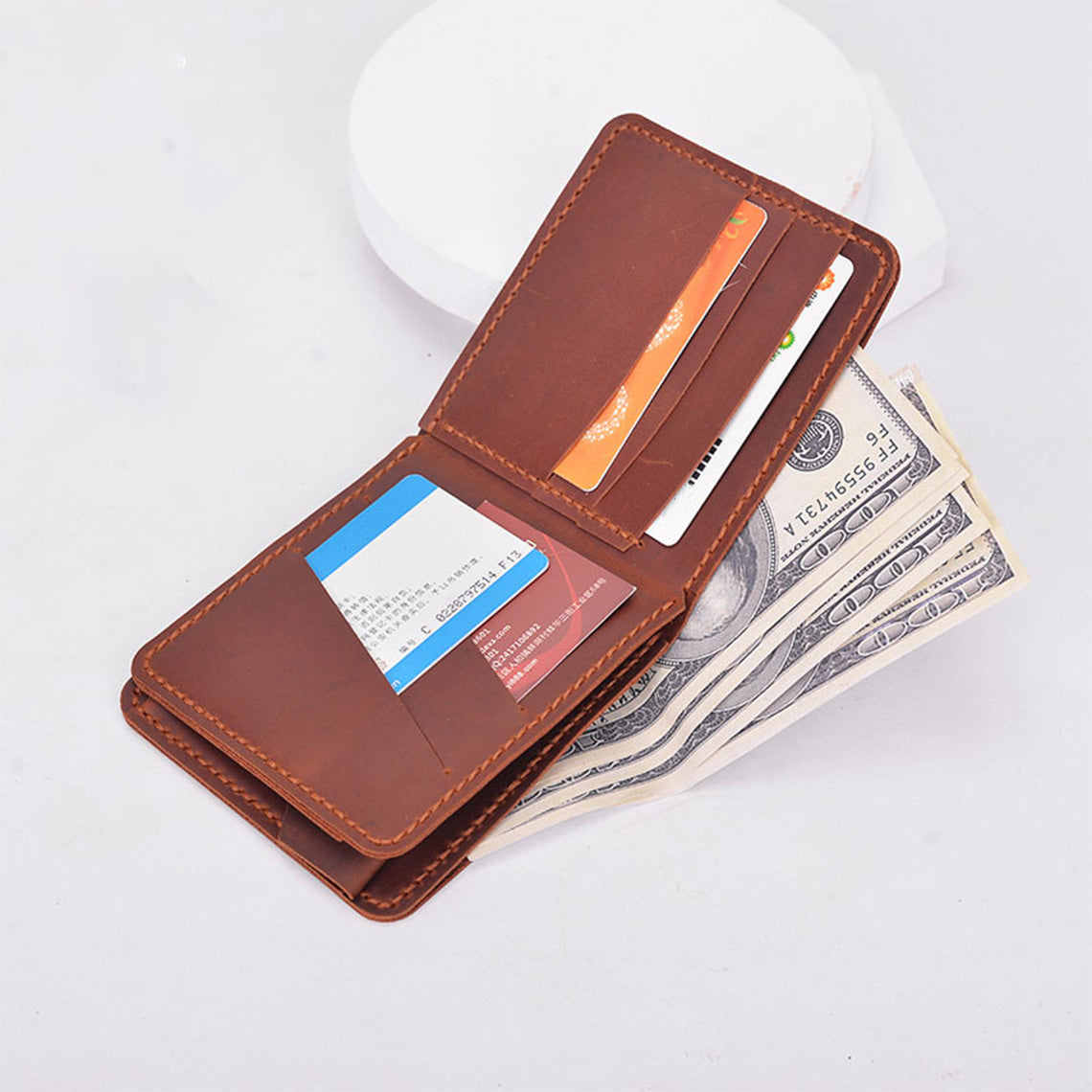 Crazy Horse Leather Trifold Wallet DIY Kit | Price Drop at Checkout - CUCUBIRD