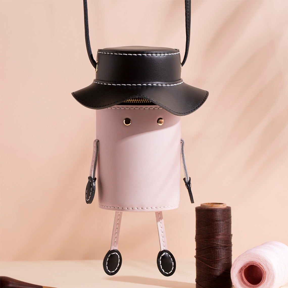 CUCUBIRD Leather Hat Crossbody Bag DIY Kit Pink?