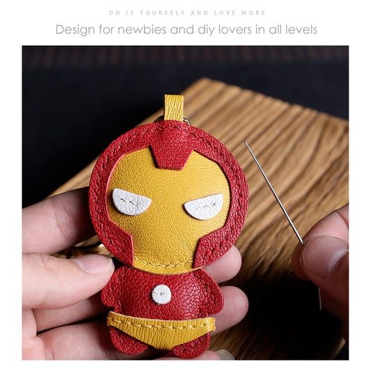 CUCUBIRD Leather Iron Men Keychain DIY Kit