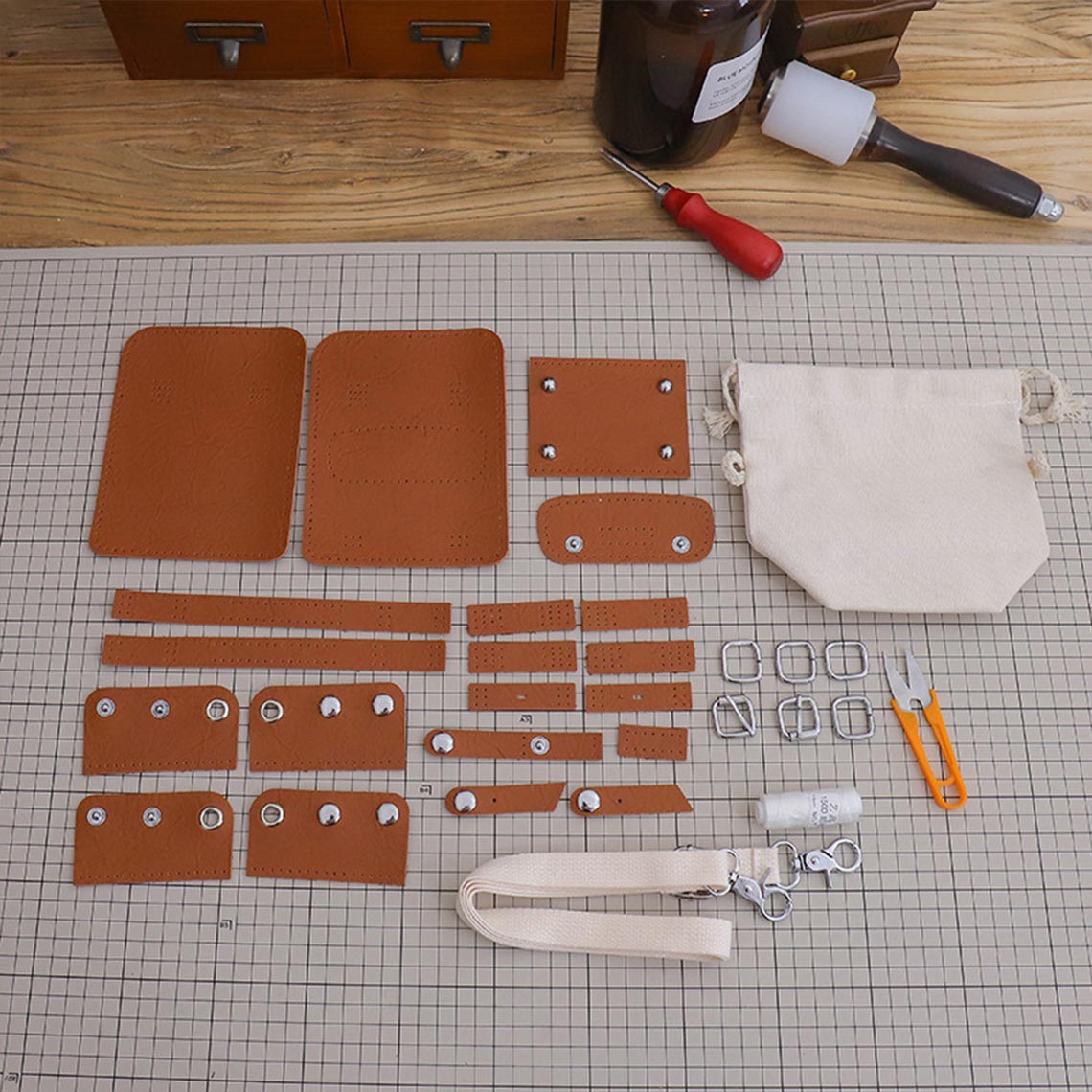 CUCUBIRD Vegan Leather Mini Crossbody Messenger Bag DIY Kit ?