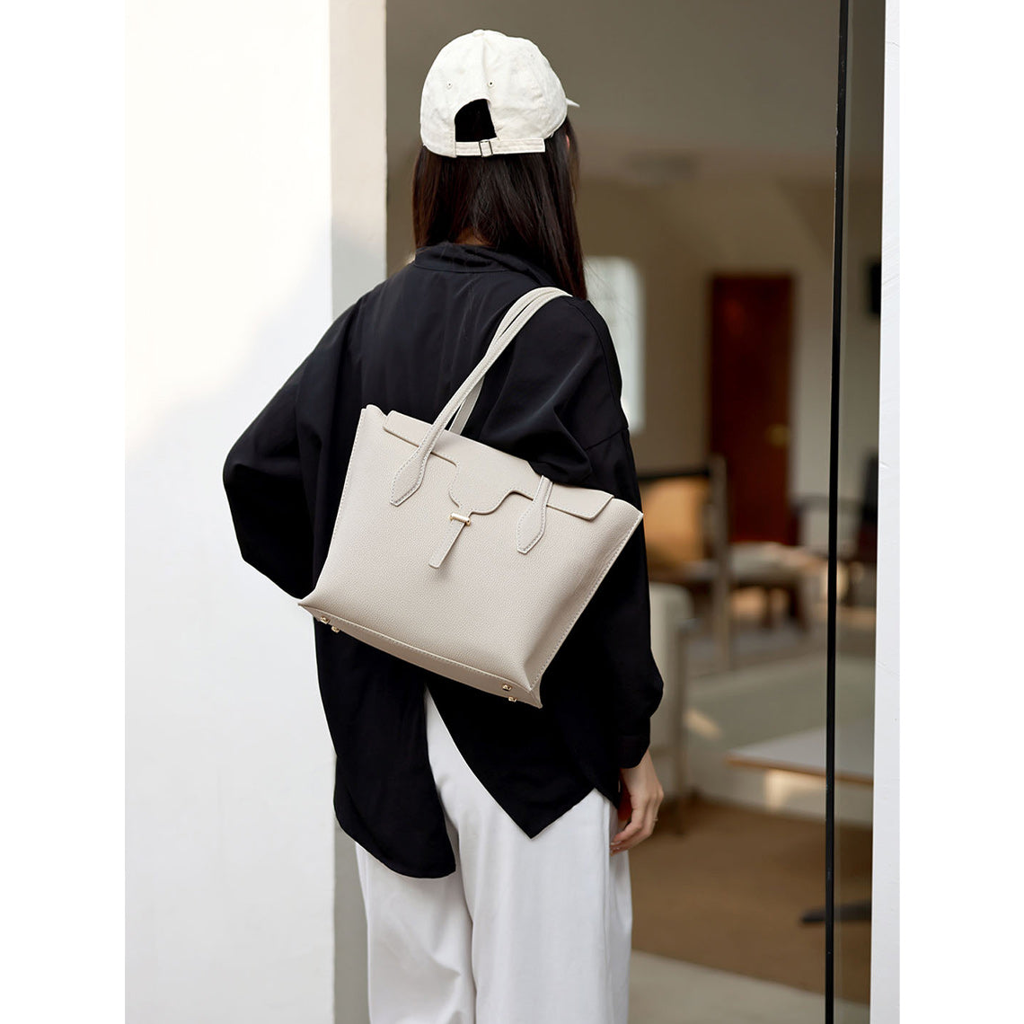 Leather Women White Tote Bag DIY Kit
