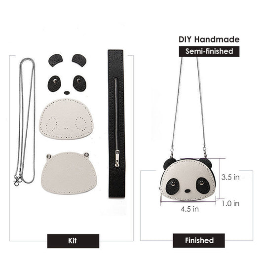 Leather Panda Wallet Purse Bag DIY Kit