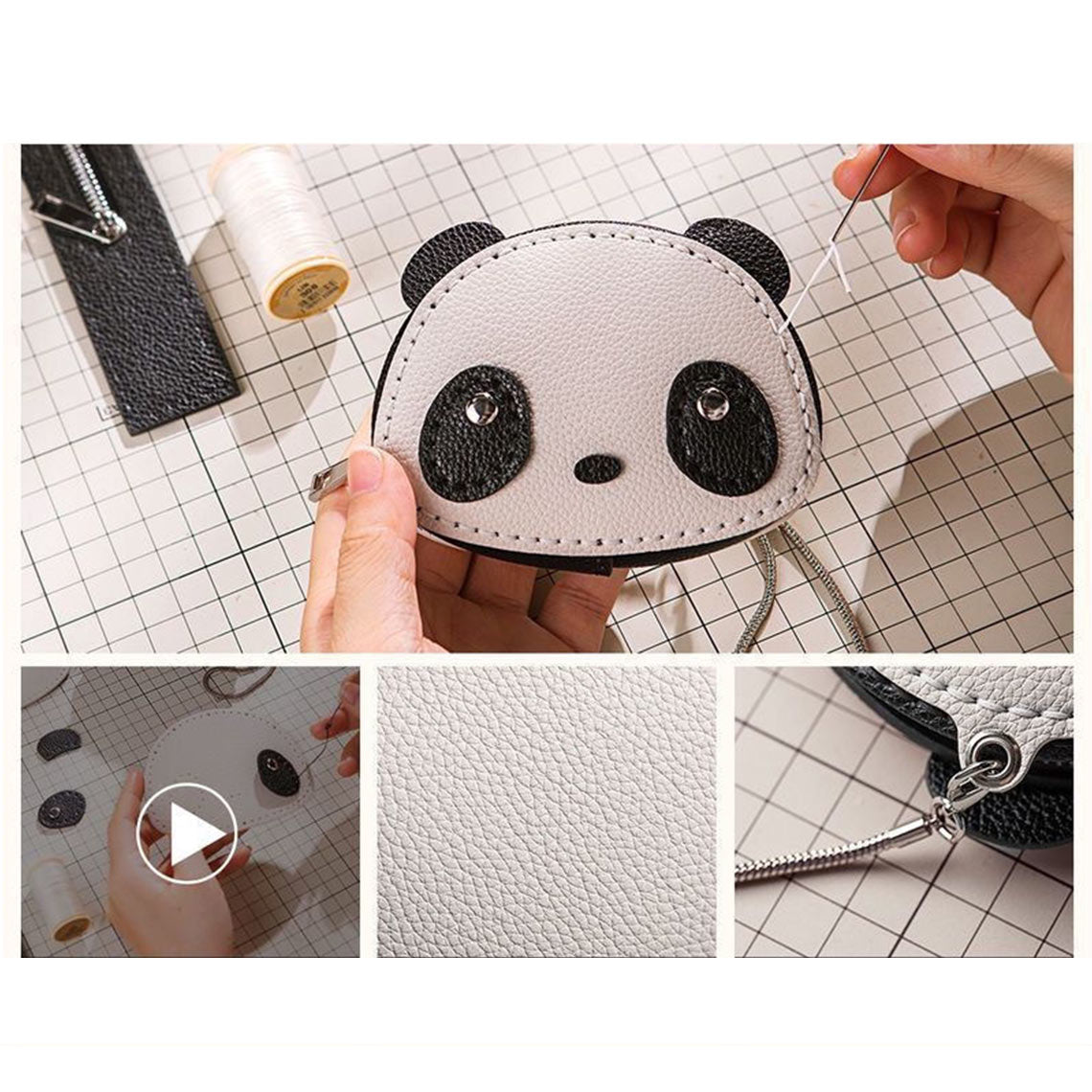 CUCUBIRD Leather Panda Wallet Purse Bag DIY Kit ?