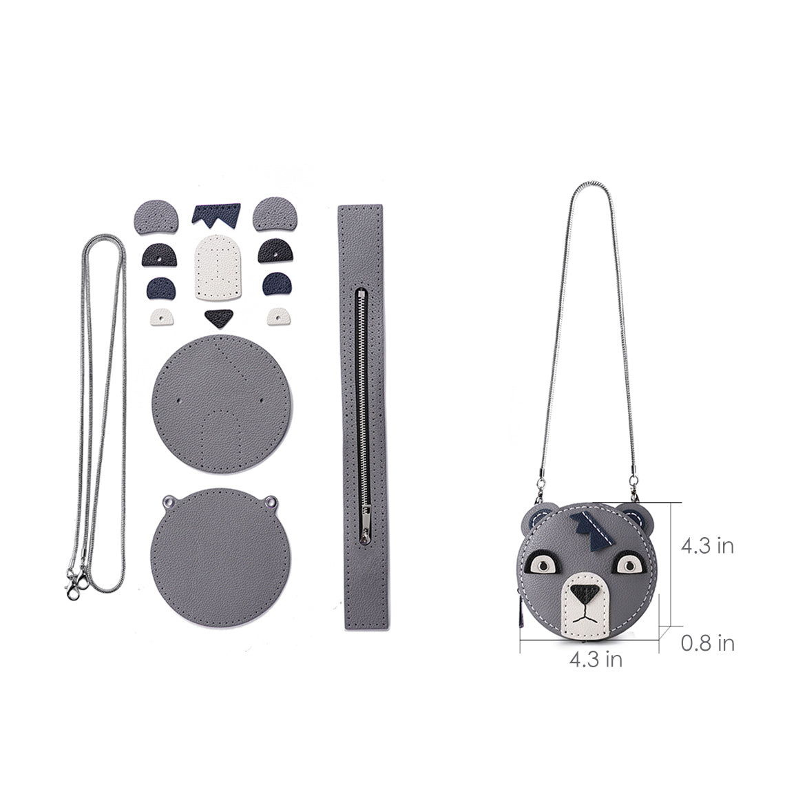 CUCUBIRD Leather Panda Wallet Purse Bag DIY Kit Bear