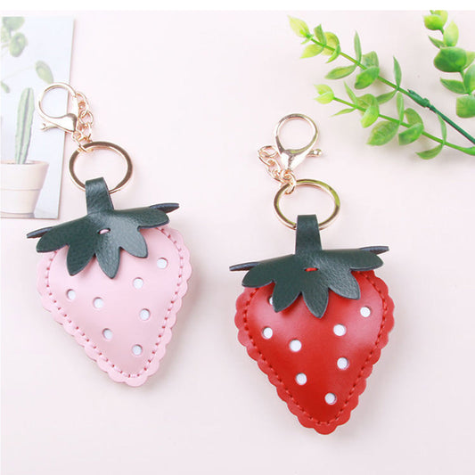 CUCUBIRD Leather Strawberry Keychain DIY Kit Red
