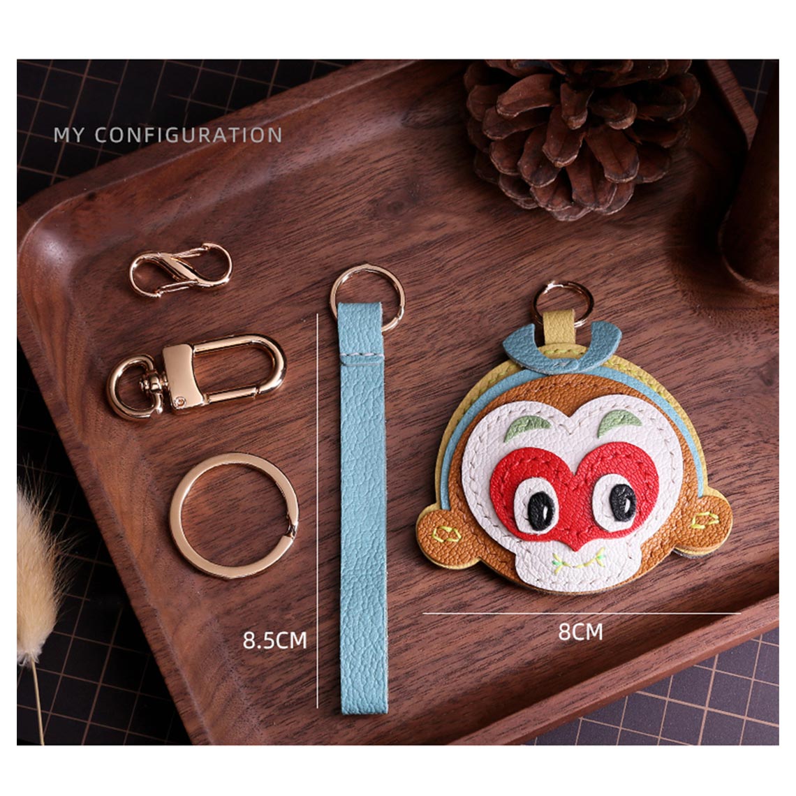 CUCUBIRD Sheep Leather Monkey King Keychain DIY Kit ?