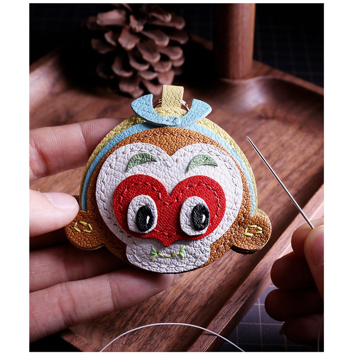 CUCUBIRD Sheep Leather Monkey King Keychain DIY Kit ?